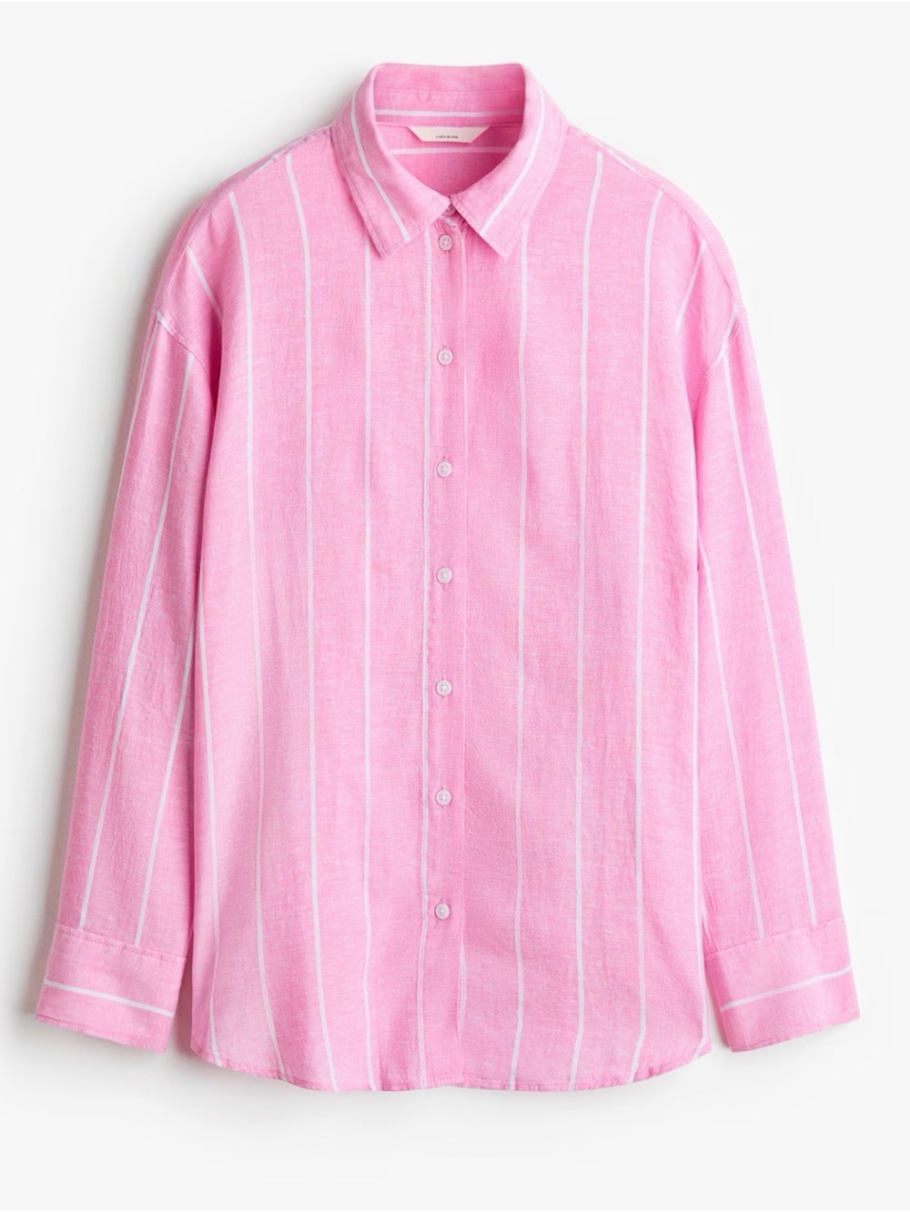 Linen Pink Striped Button-Down Shirt